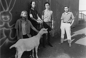 From left, KAOS DJs Cherri Knight, John Foster, Steve Fisk (who later produced Nirvana and Soundgarden) and Pavitt, Summer 1981, Olympia, WA.