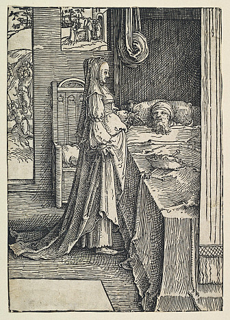 Jezebel Promising Naboth's Vineyards to King Ahab, Lucas van Leyden, c. 1517