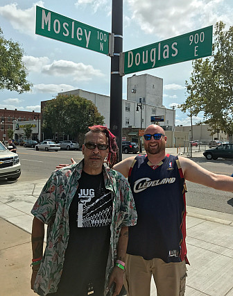 Mosley and the author at their namesake streets