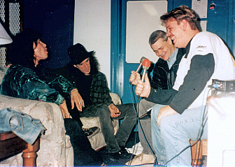 Bob and Spike O'Neill interviewing Steven Tyler and Joe Perry of Aerosmith