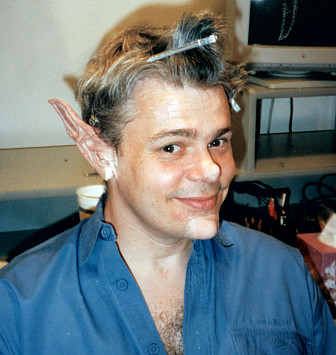 Bob getting into elf makeup