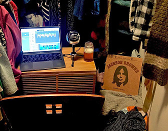 Where the magic happens. Closets make great studios on a budget.