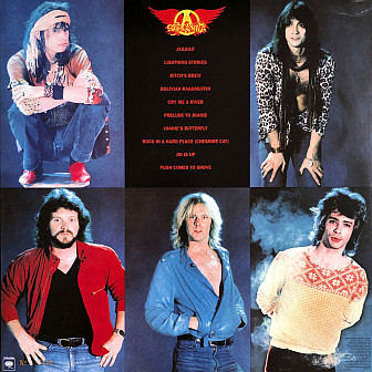 Rick Dufay (bottom right) on the back cover of the <i>Rock In A Hard Place</i> album