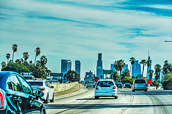 The Hollywood Freeway with downtown L.A. in the background<br>Photo: Alkan2011, Dreamstime