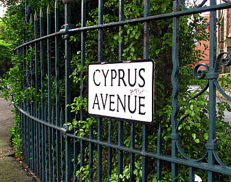 Cyprus Avenue Sign<br>Photo: Rossographer, via <a href="https://www.geograph.ie/photo/876806" target="_blank">The Geograph Project</a>, CC 2.0