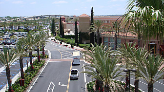 The Irvine Spectrum Center with the El Toro Y in the background, one of the busiest freeway junctions in the world