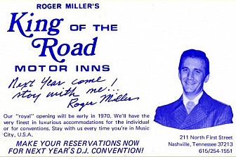 Business card for the King of the Road Motor Inns