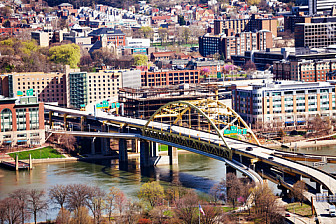 Fort Duquesne Bridge from above in Pittsburgh, Pennsylvania<br>Photo: Sergey Novikov, Dreamstime